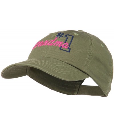 Baseball Caps Number 1 Grandma Embroidered Cotton Cap - Olive - C211ND5H2UH $26.29