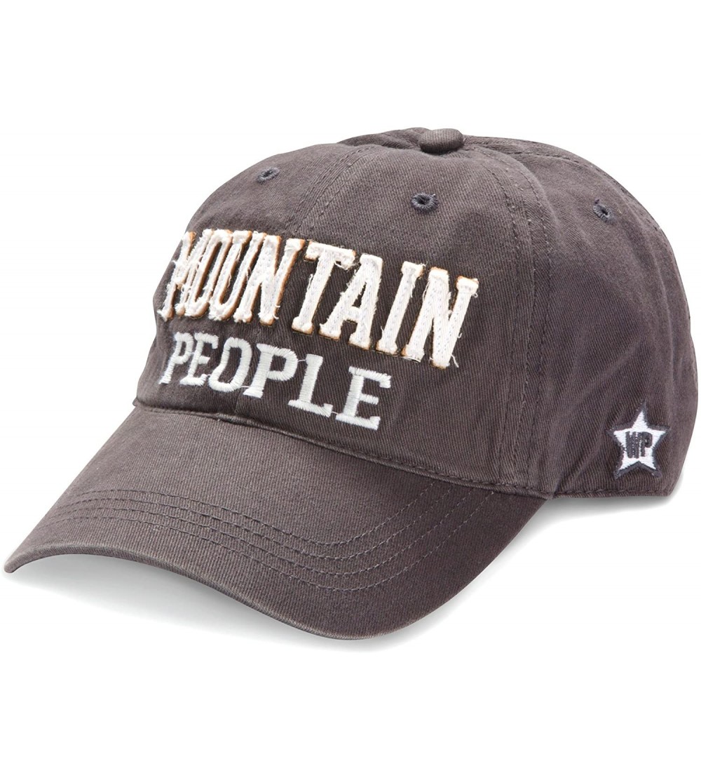 Baseball Caps Mountain People Adjustable Strap Cap - Dark Gray - CD11ZEZ3JER $14.56