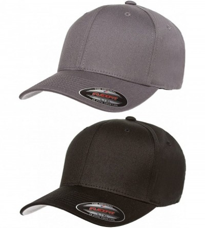 Baseball Caps Adult's 5001 2-Pack Premium Original Twill Fitted Hat - 2pack 1-black & 1-gray - C112D7CIWDV $20.21