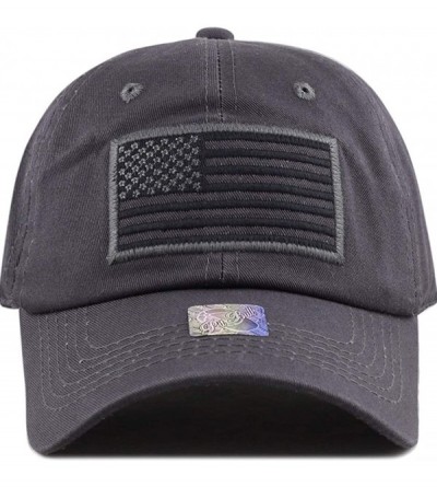 Baseball Caps US Flag Patch Tactical Style Cotton Trucker Baseball Cap Hat Charcoal - CC18TUN8OMG $29.21