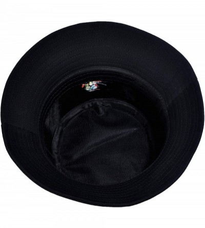 Bucket Hats Unisex Fashion Embroidered Bucket Hat Summer Fisherman Cap for Men Women - Ice Cream Black - CY1983RSGKN $14.19