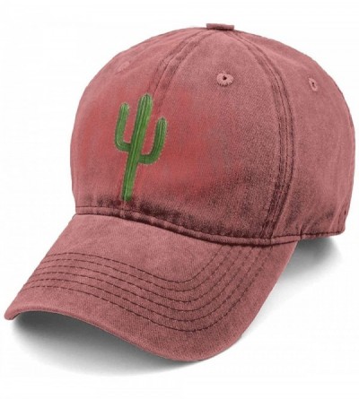 Baseball Caps Arizona Saguaro Cactus Classic Vintage Jeans Baseball Cap Adjustable Dad Hat for Women and Men - Red - C918OR46...