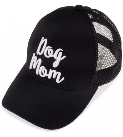 Baseball Caps Women's Baseball Cap Color Changing Messy Bun Ponytail Trucker Hat - Dog Mom (Black) - Color Changing Text - CX...