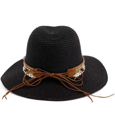 Skullies & Beanies Men Women Wide Brim Havana Jazz Sun Protection Straw Panama Fedora Beach Hats - Photo 1 - CA12HXT218L $22.72