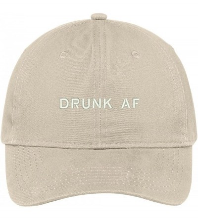 Baseball Caps Drunk AF Embroidered Low Profile Cotton Cap Dad Hat - Stone - CZ12N0K1TZ5 $36.19