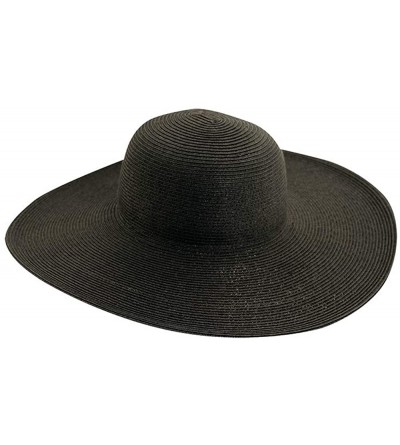 Sun Hats Women's Big Brim Paper Braid Hat - Black - C3118NQ52B7 $19.80