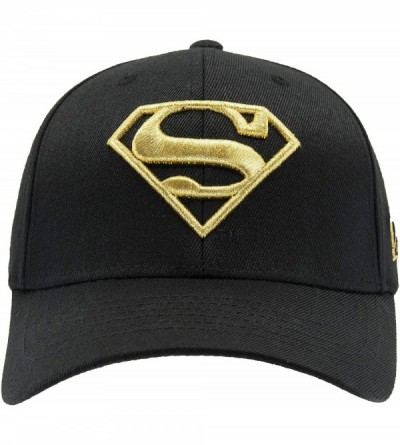 Baseball Caps DC Comics Superman Fitted Hat Men Women Flexfit Baseball Ball Cap Officially Licensed - Black/Gold - CB184U30HZ...