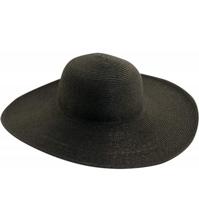 Sun Hats Women's Big Brim Paper Braid Hat - Black - C3118NQ52B7 $19.80