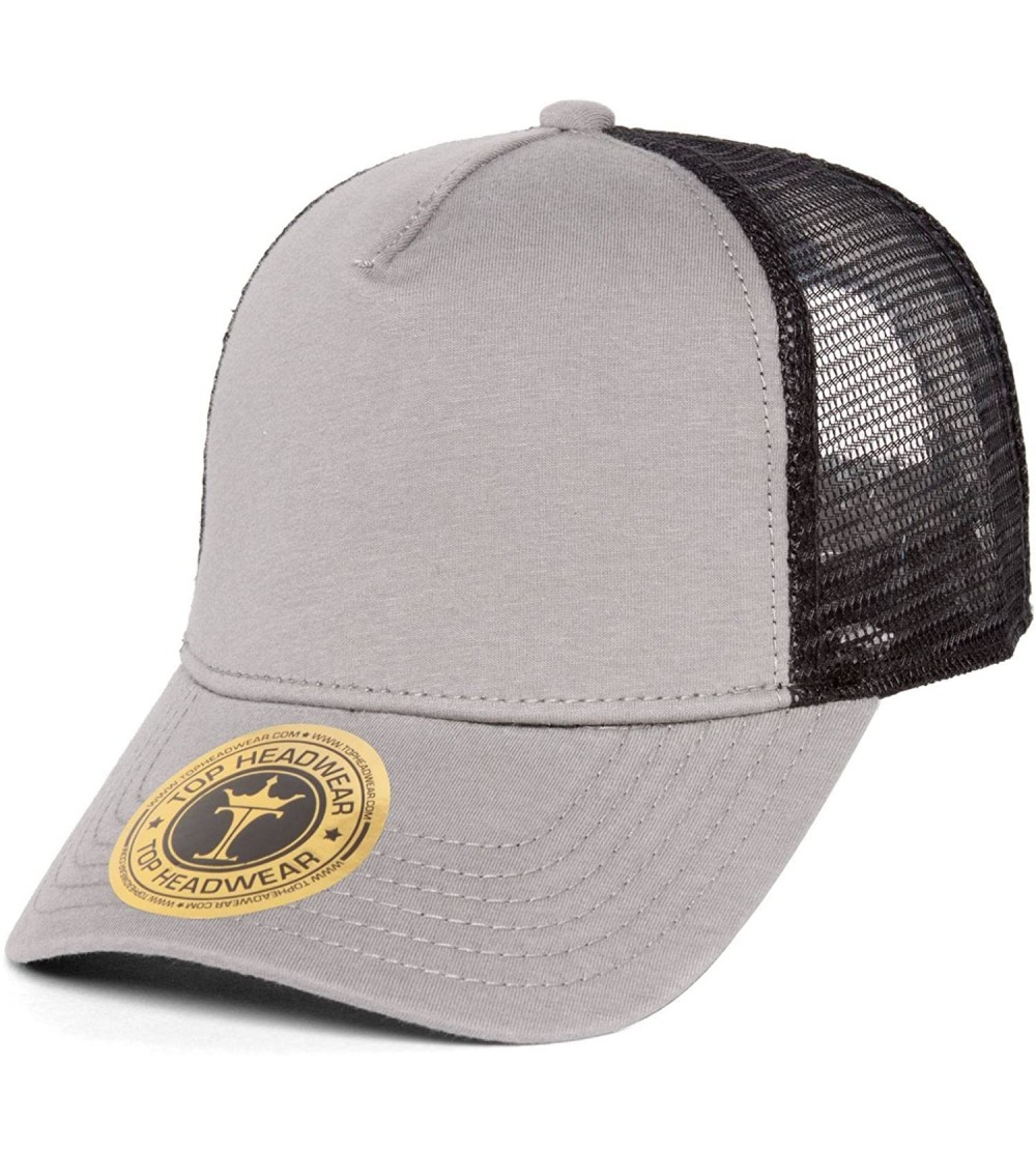 Baseball Caps Jersey Knit Five Panel Pro Style Mesh Back Caps - Grey/Black - CJ11CNWOBF5 $8.74