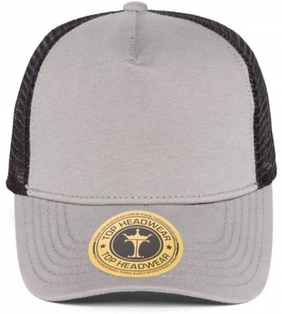 Baseball Caps Jersey Knit Five Panel Pro Style Mesh Back Caps - Grey/Black - CJ11CNWOBF5 $8.74