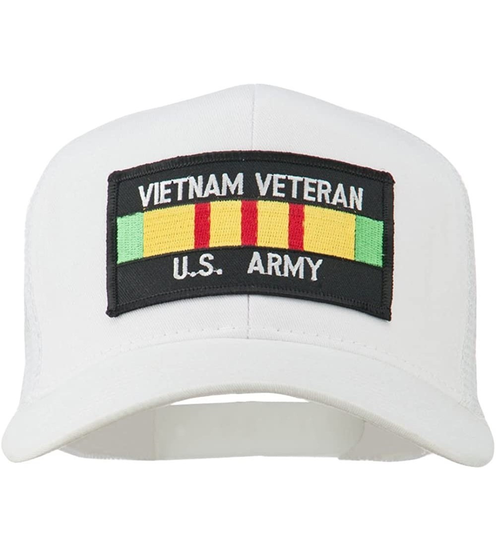 Baseball Caps Vietnam Army Veteran Patched Mesh Cap - White - CM11Q3SPCLH $19.87
