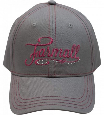 Baseball Caps Ladies Gray with Metallic Stitch & Rinestones Cap - Officially Licensed - Grey - CA18K5Z6NZY $19.29
