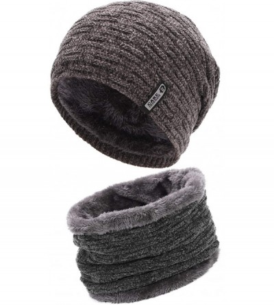 Skullies & Beanies Styles Oversized Winter Extremely Slouchy - Xne Grey Hat&scarf Set - C518ZDTD526 $22.48