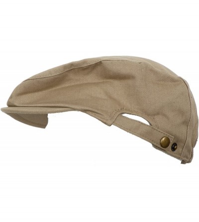 Newsboy Caps 100% Cotton Ivy Scally Cap Driver Golf Hat Flat Newsboy - Khaki - C61827NCL9O $10.37