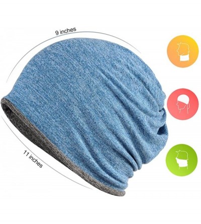 Skullies & Beanies 2 Pack Multifunction Slouchy Beanie for Jogging- Cycling - 3 - C7189HKCEHT $14.09