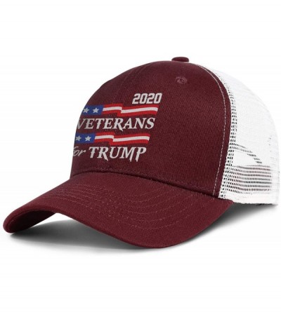Baseball Caps Trump-2020-white-and-red- Baseball Caps for Men Cool Hat Dad Hats - Veterans for Trump - CH18UCLG6OQ $25.92