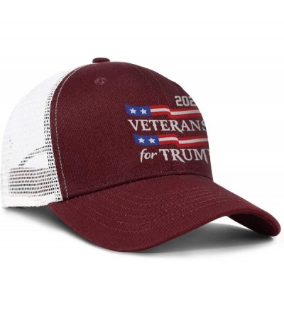 Baseball Caps Trump-2020-white-and-red- Baseball Caps for Men Cool Hat Dad Hats - Veterans for Trump - CH18UCLG6OQ $14.01