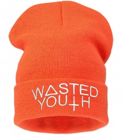 Skullies & Beanies Beanie Hat Women Men Winter Warm Black Bad Hair Day Oversized - Wested Orange - CT11IZNLKLJ $14.78