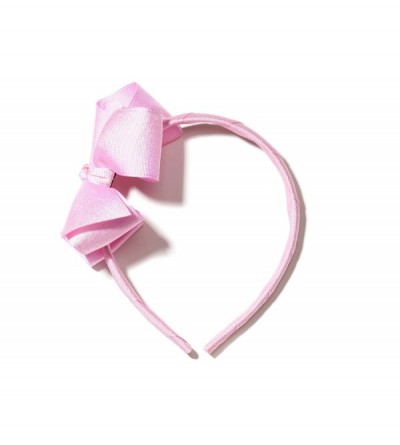 Headbands Girls"Lila" Grosgrain Bow Headband O/S Light Pink - Light Pink - CM11RIGBXRF $10.14