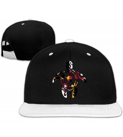 Baseball Caps Maryland Flag Soccer Sea Turtle Hip Hop Baseball Cap- Unisex Solid Flat Bill Adjustable Snapback Hats - White -...