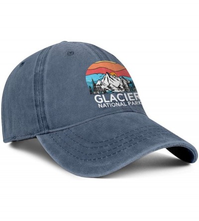 Baseball Caps Vintage-Glacier-National-Park- Hat for Mens Womens Sun Hat Adjustable Outdoor Denim Strapback Hat Caps - CG18WS...