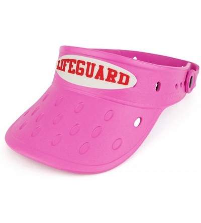 Visors Durable Adjustable Floatable Summer Visor Hat with Lifeguard Snap Charm - Pink - CJ17YXOEYOM $36.03