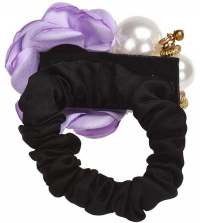 Headbands Pearls Beads Rose Flower Hair Band Rope Scrunchie Ponytail Holder - B - CQ18MHU49K8 $11.45
