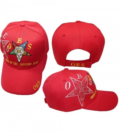 Baseball Caps Mason OES Order of The Eastern Star Red 100% Acrylic Shadow Embroidered Hat Cap - C918ARK4CKG $19.52