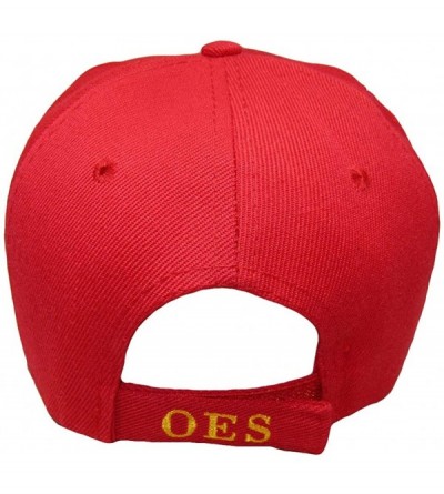 Baseball Caps Mason OES Order of The Eastern Star Red 100% Acrylic Shadow Embroidered Hat Cap - C918ARK4CKG $22.69