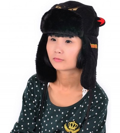 Bomber Hats Earflap Hat Winter Faux Fur Trapper Ski Hats Womens Girls Mens Multi Styles - Corduroy & Faux Fur - Black - C411O...