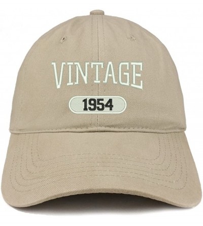 Baseball Caps Vintage 1954 Embroidered 66th Birthday Relaxed Fitting Cotton Cap - Khaki - CX180ZMS0W0 $33.26