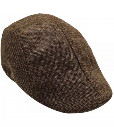 Skullies & Beanies Men Summer Visor Hat Sun Hat Mesh Running Sport Casual Breathable Beret Flat Cap - Coffee - CQ18HXR2UEY $1...