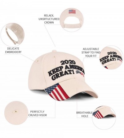 Baseball Caps Donald Trump 2020 Hat Keep America Great Embroidered MAGA USA Adjustable Baseball Cap - G-5-beige - CX18WZ2E4HT...