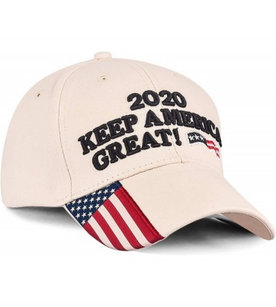 Baseball Caps Donald Trump 2020 Hat Keep America Great Embroidered MAGA USA Adjustable Baseball Cap - G-5-beige - CX18WZ2E4HT...