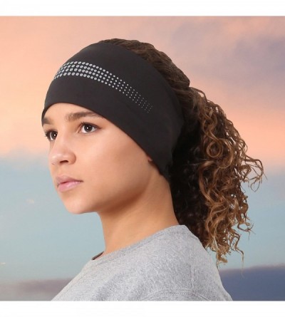 Headbands Ponytail Headband - Adrenaline Series - Women's Running Headband with Reflective Accents - black / reflective - CB1...