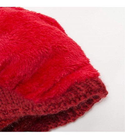 Skullies & Beanies Womens Winter Warm Caps Acrylic Knitted Woolen Long Fur Lined Long Fur - White - CQ18LX2ATEG $9.84