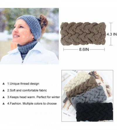 Headbands Womens Winter Knitted Headband - Soft Crochet Bow Twist Hair Band Turban Headwrap Hat Cap Ear Warmer - CU18LS9YASL ...