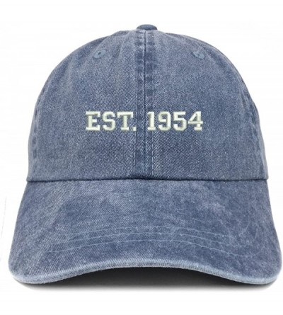 Baseball Caps EST 1954 Embroidered - 66th Birthday Gift Pigment Dyed Washed Cap - Navy - CW180QLS4XA $34.64