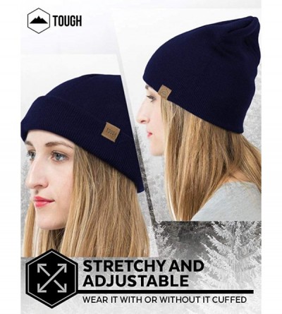 Skullies & Beanies Winter Beanie Knit Hats for Men & Women - Warm & Soft Toboggan Cap - Navy Blue - C112MJ3WX5R $11.87
