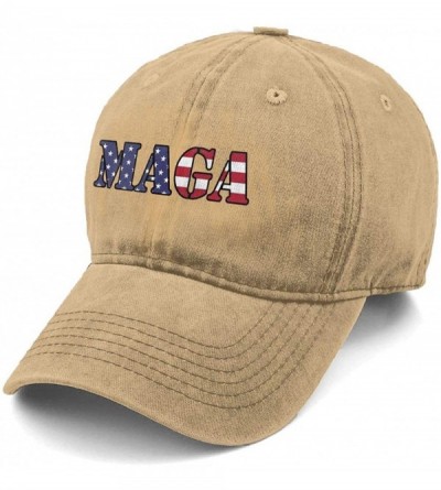 Baseball Caps MAGA American Flag New Men and Women Adult Comfort Adjustable Denim Hat Truck Baseball Cap - Natural - CU18M63Y...