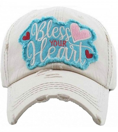 Baseball Caps Women's Bless Your Heart Vintage Baseball Hat Cap - Stone - C918W8286TU $18.18