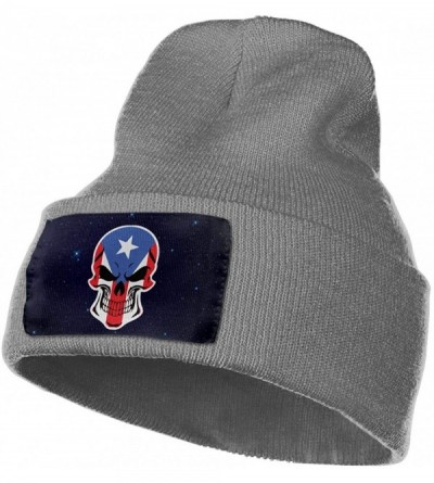 Skullies & Beanies Puerto Rican Flag Skull Men Women Knit Hats Stretchy & Soft Beanie Cap Hat Beanie - Deep Heather - CW18LXD...