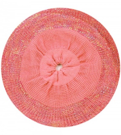 Berets Women's Metallic Two Tone Beret Hat - Pink - C811LGXY8JB $7.58