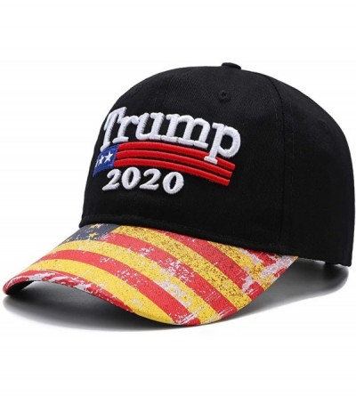 Baseball Caps Trump Hat 2020 Keep America Great USA Flag Baseball Cap - Black - C618SIE5X4K $14.47