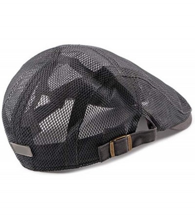 Newsboy Caps Summer Men Women Casual Beret Hat Flat Cap Hat Adjustable Breathable Mesh Caps - Grey 6 - CS199I5YRYY $26.86