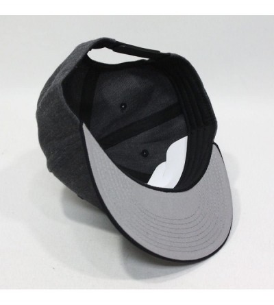 Baseball Caps Premium Heather Wool Blend Flat Bill Adjustable Snapback Hats Baseball Caps - Black/Heather Black - C5125LESW5V...