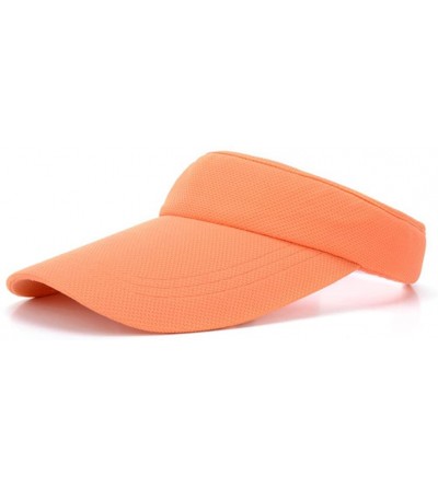 Sun Hats Women's Solid Sports Outdoor Adjustable Visor Blank Sun Hat - Orange - CL12CW94SF1 $20.60