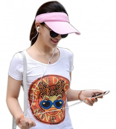Sun Hats Women's Solid Sports Outdoor Adjustable Visor Blank Sun Hat - Orange - CL12CW94SF1 $8.72
