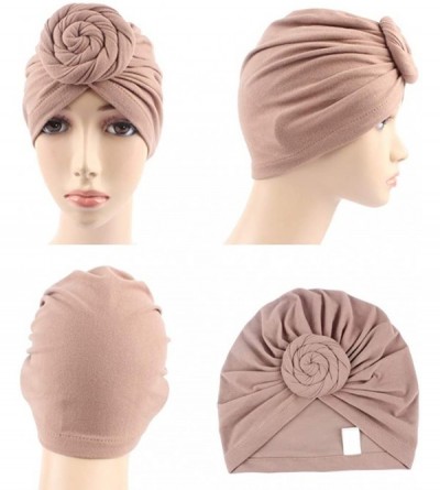 Skullies & Beanies 4Pack/6Packs Women Turban African Pattern Knot Headwrap Beanie Pre-Tied Bonnet Chemo Cap Hair Loss Hat - C...