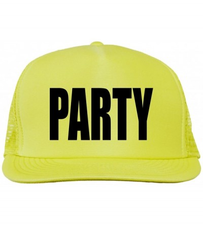 Baseball Caps Party Bright neon Truckers mesh snap Back hat - Neon Yellow - C911MJC3M27 $14.04